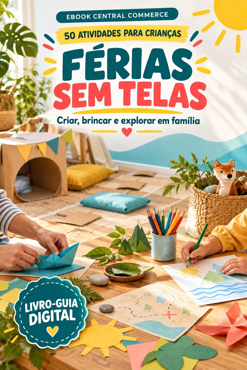 Capa de Férias sem Telas — 50 Atividades para Crianças