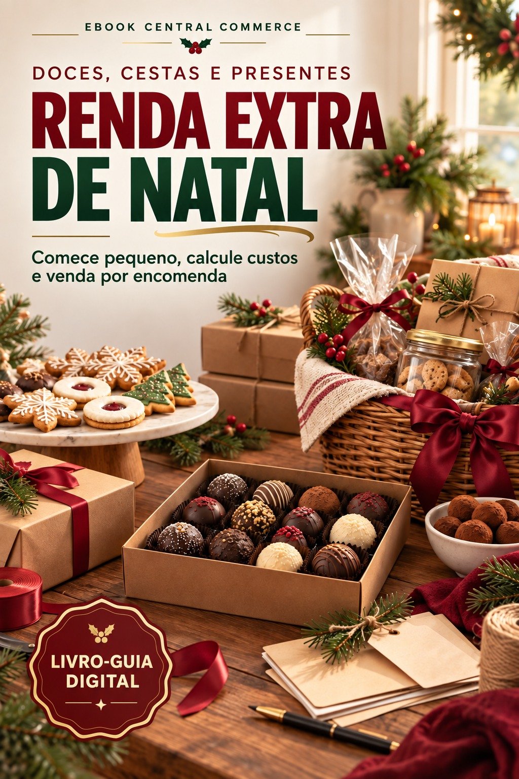 Capa de Renda Extra de Natal — Doces, Cestas e Presentes